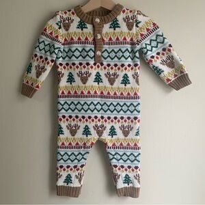 Old Navy Baby Christmas Knit Sweater Jumpsuit Romper One Piece